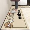 Кухонный коврик Милый стиль Мультяшный щенок Длинная полоса Декоративный ковер Противоскользящий Маслостойкий Коврики для ног Кожа ПВХ Водонепроницаемый коврик