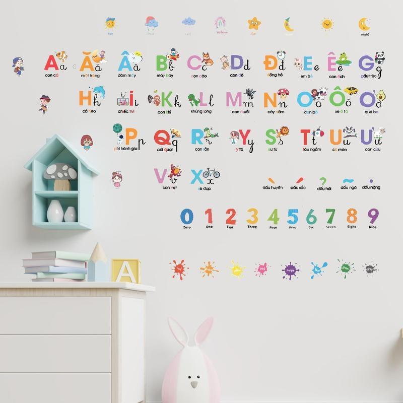 Child-Friendly Vietnamese Alphabet Decals for Vibrant Learning Environment