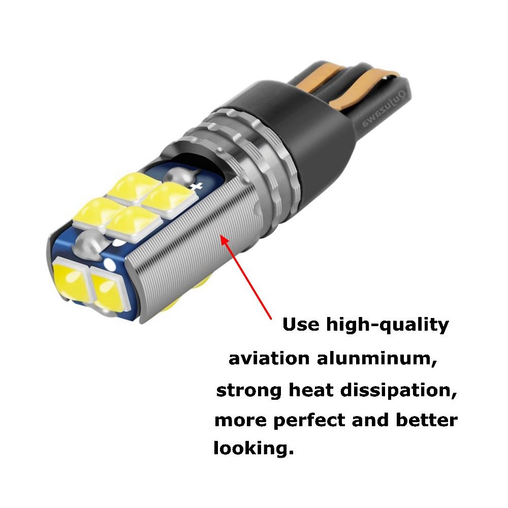 W5W LED T10 Led Bulbs WY5W Super Bright Car Interior Reading Dome Lamp Auto Parking Bulb License Plate Lights White Orange Amber Dome Lights 6