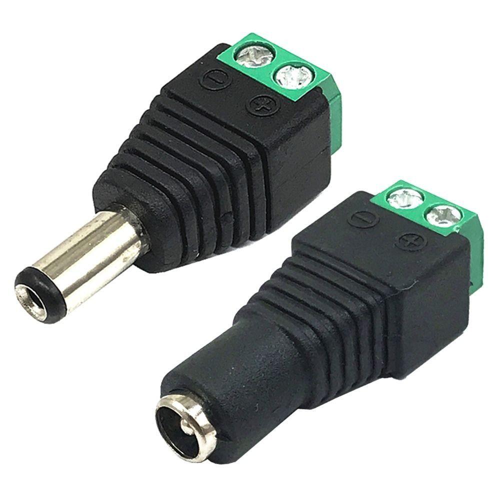 10Pcs 12V DC Power Plug Adapter 2.1*5.5mm Male Female Socket Durable Plug Jack Connector
