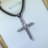 925 Sterling Silver Popular White Zircon Cross Pendant New Necklace For Ladies Party Birthday Jewelry Gift