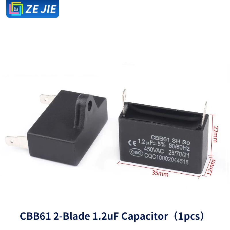 CBB61 Air Conditioner Fan Motor Run Capacitor, 450V, Capacitance Options: 1/1.5/2/2.5/3/3.5/4/4.5/5/6/8UF