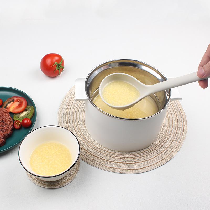 Nonstick Long-handled Silicone Soup Ladle Lightweight Odorless for Kitchen Hot Pot Porridge Cooking Tool