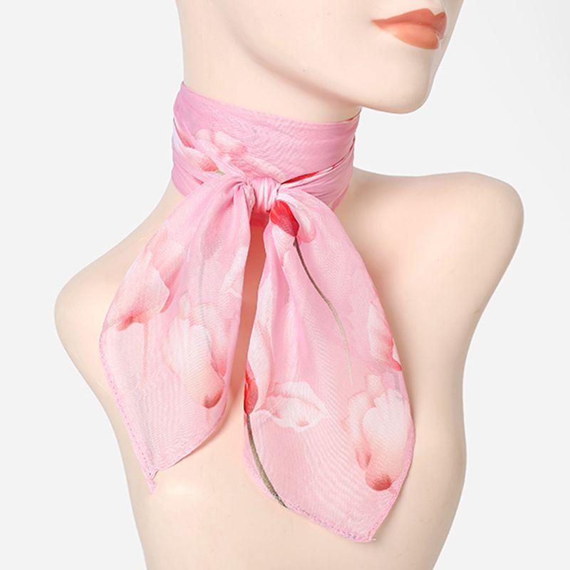 Весенний тонкий квадратный маленький носовой платок для женщин, летнее украшение, модный шарф для защиты шеи, зимний шарф