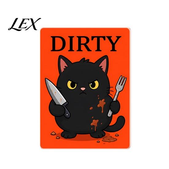 Dishwasher Cleaning Status Sign Clean Dirty Magnet, Acrylic Cartoon Animal Sign, Reminder Double-Sided & Magnet for Kitchen Decoration