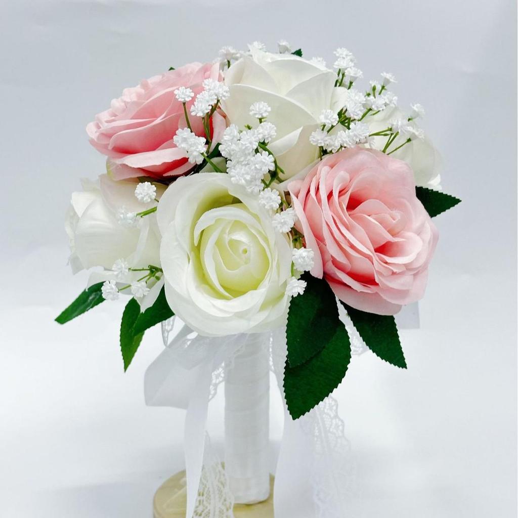 Свадебный букет из искусственных европейских роз на заказ для свадеб, фотосессий и Дня святого Валентина