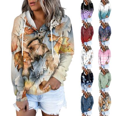 Женская повседневная модная толстовка с длинными рукавами и круглым вырезом с принтом