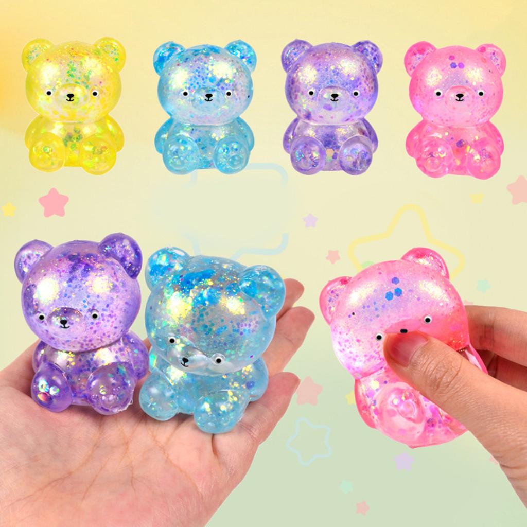 Squeeze Toy Decompression Soft Vent Toy Stretchy Bear Bulb Toy for Autisms Stress Relief Toy Student Decompress Toy
