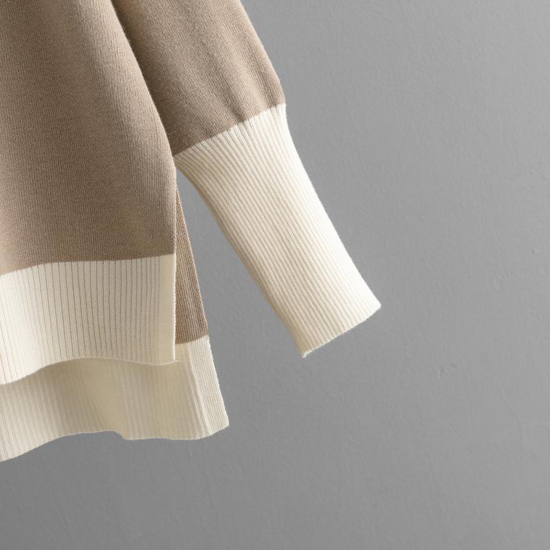 Fall Winter Lazy Wind Loose V-Neck Pulllover Sweater Suit Women's Solid Color Long Sleeve Knit Wide Leg Pants Two Piece Set