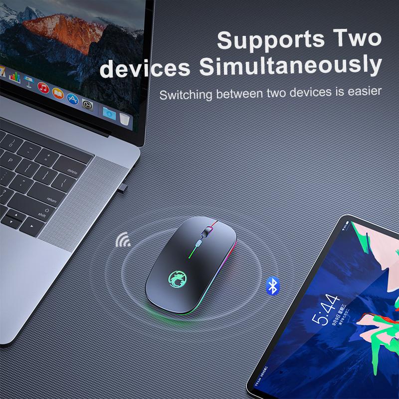 Wireless Mouse Bluetooth Mouse Wireless Computer Mouse Rgb Rechargeable Ergonomic Led Backlit Mause Silent Mice For Laptop Pc