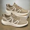 Men’s Sports Shoes Running Sneakers Students Over Sized Jogging Shoes Lightweight Khaki Walking Shoes