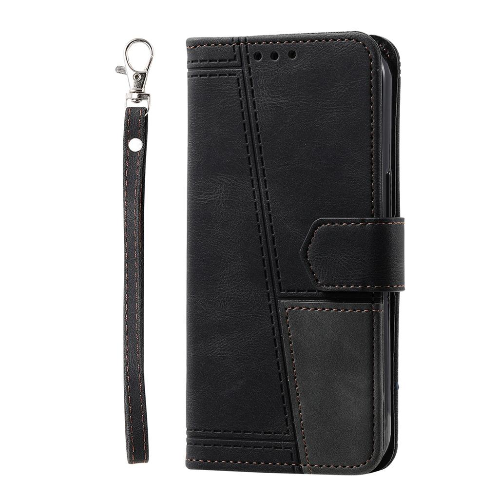For Sony Xperia XZ1,Xperia XA2,XA1,Xperia 1 II,Xperia 10 II,Xperia 5 III...Hand Rope Style Splicing Design PU Leather Flip Stand Wallet Phone Case