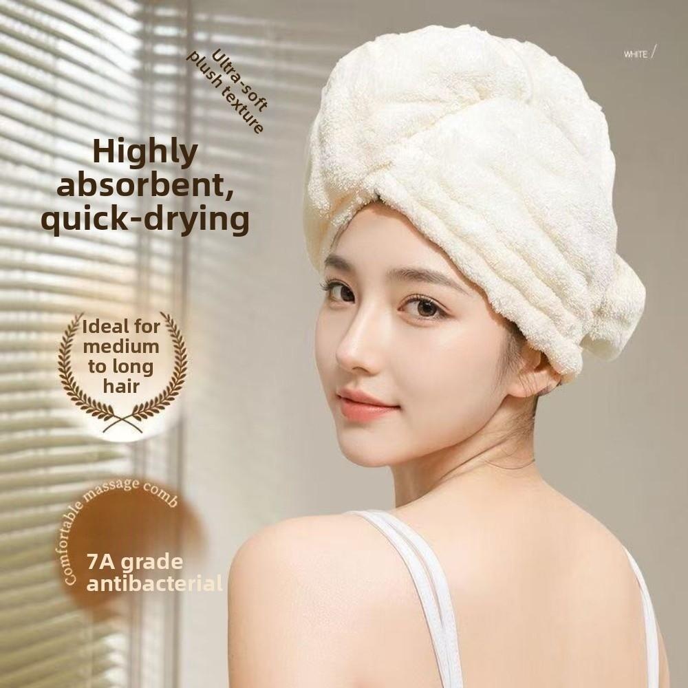 Thickened Hair Drying Cap Quick-drying Shower Cap Wiping Hair Towel For Women with Long Hair