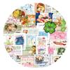 30 Sheets Retro Sticker Japanese Snack Sticker Waterproof Water Bottle Sticker Lovely Decorative Sticker for Scrapbook