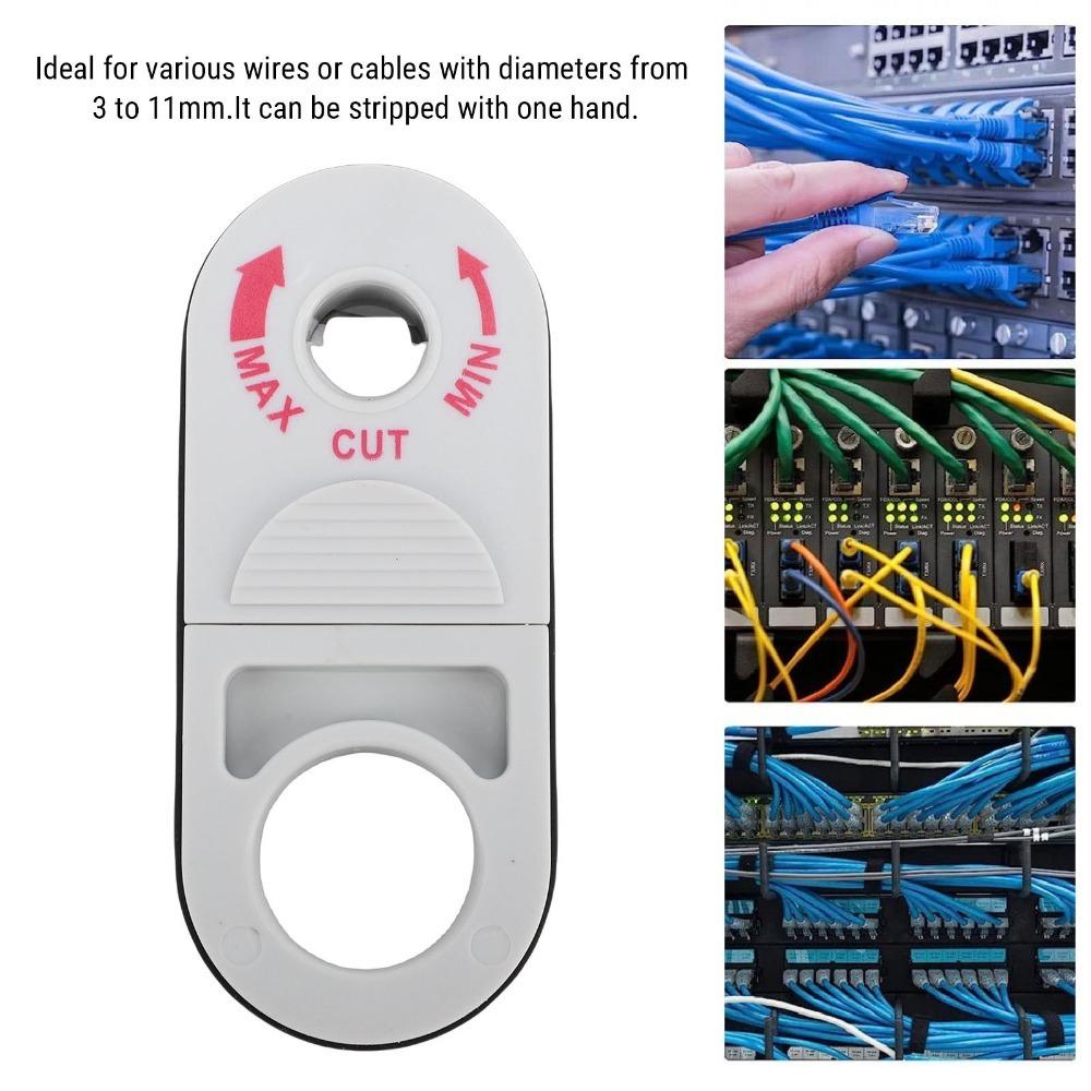 White Network Wire Stripping Tool Adjustable Coaxial Cable Stripper Coaxial Wires