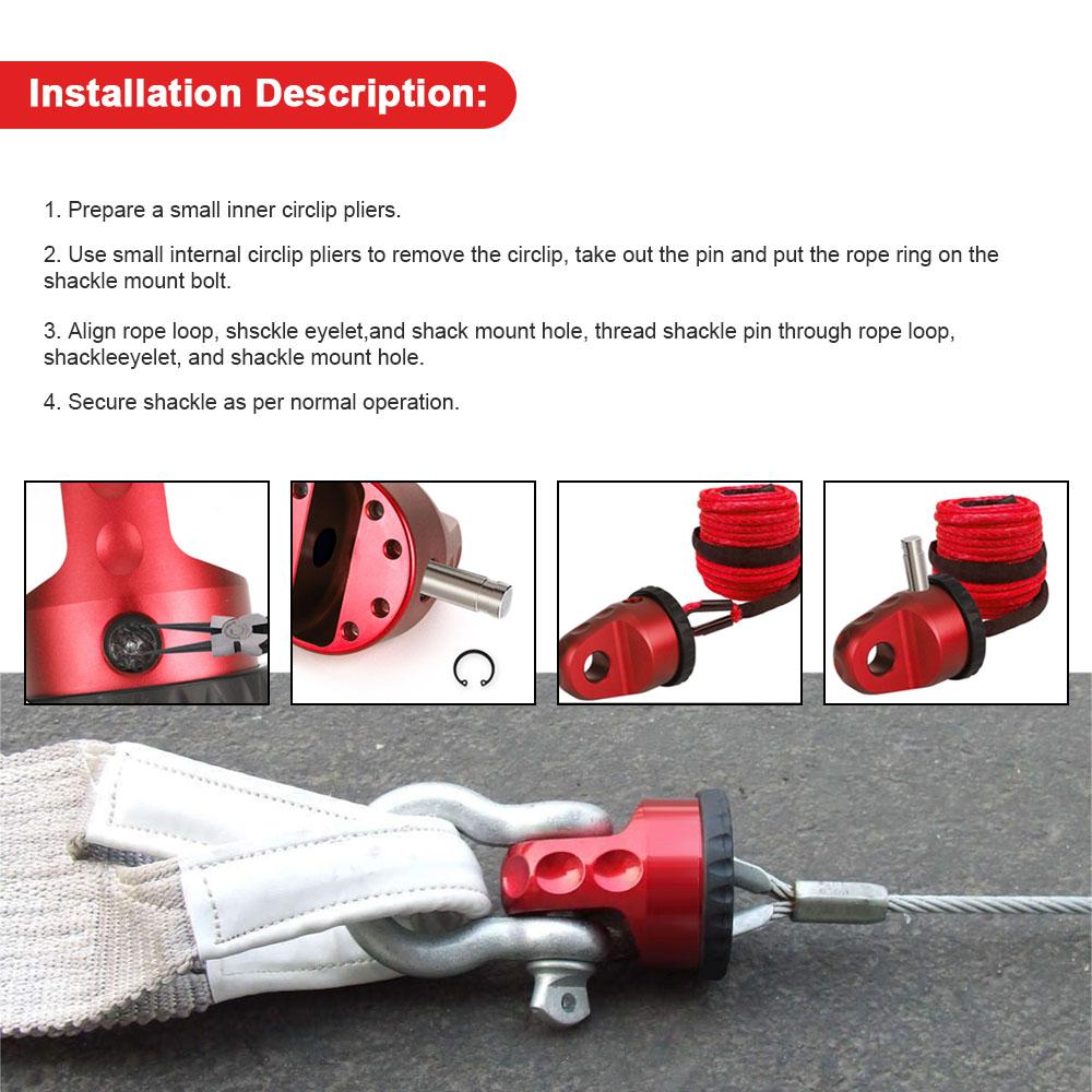 Подставка для крюка лебедки, резиновый защитный чехол, номинальная нагрузка 22000 фунтов для Jeep Wrangler ATV UTV SUV, провод лебедки 3/8 дюйма, D-образное кольцо 3/4 дюйма