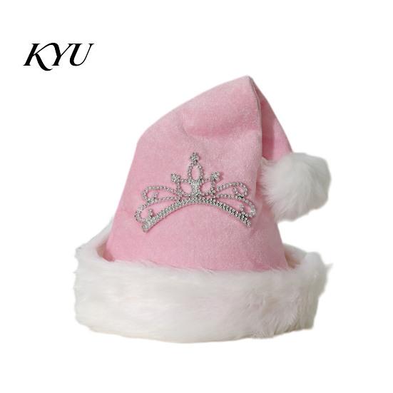 Cute Xmas Headgear for Family Christmas Sparkly Sequins Santa Hat Adults, Velvet Plush Glitter Bling Warm Ear Protection Holiday Cap with Fluffy