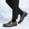 American Retro Men Loafers Slip-on Casual Comfortable Brand Leather Shoes Business Office Gentleman Dress Shoes Men Size 38-48
