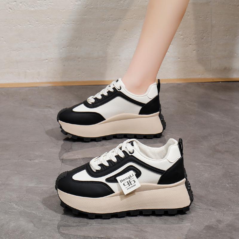 Ins Korean Version of the New Dad Shoes for Women 2025 Spring Student Running Sports Platform Heightening Casual Shoes HL875-1