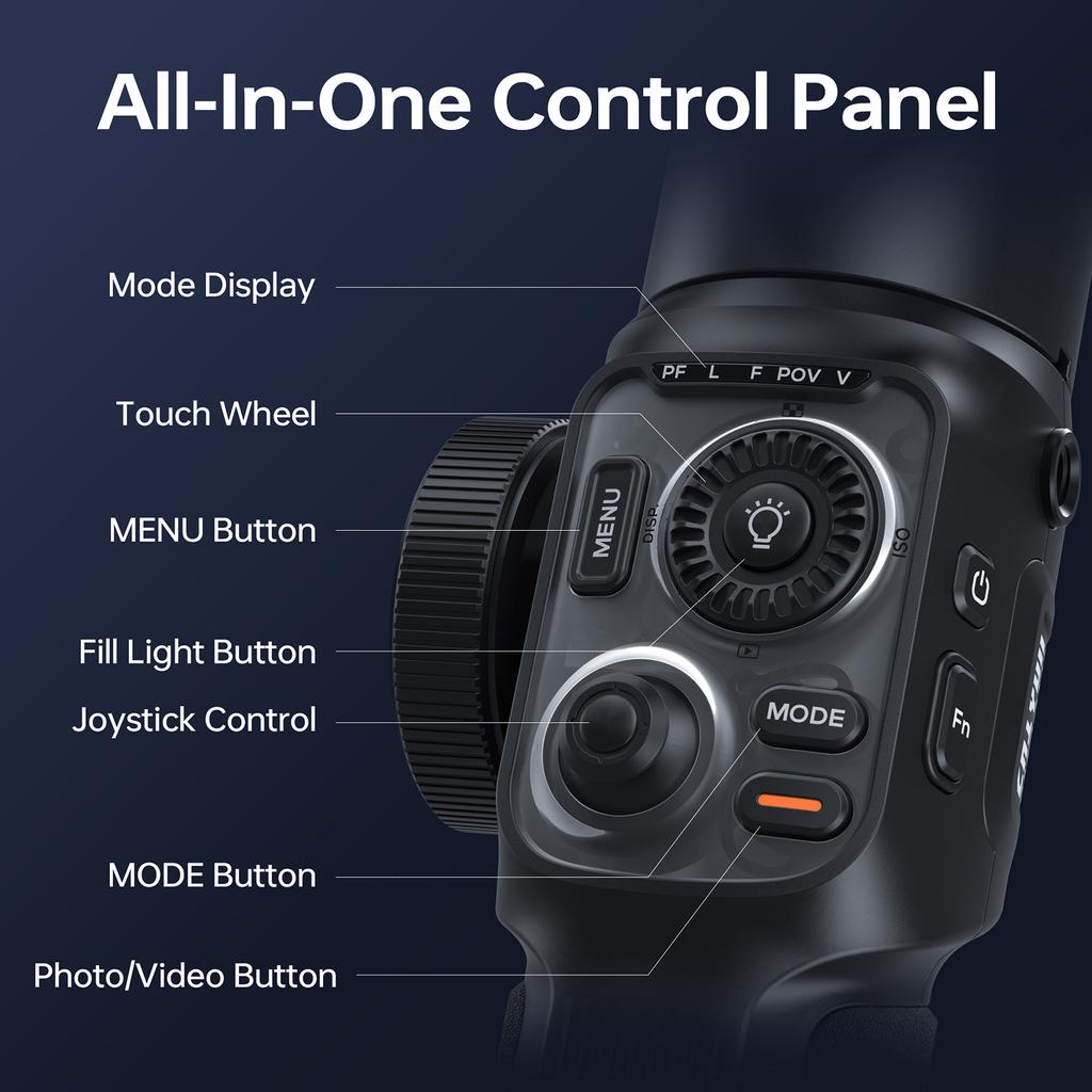 Zhiyun SMOOTH 5S AI ручной 3-осевой стабилизатор для телефона Vlog Gimbal Anti Shake Встроенный светодиод