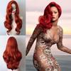 European and American Ariel Princess Mermaid Red Wig Female Long Curly Hair Anime cos Wig Cover
