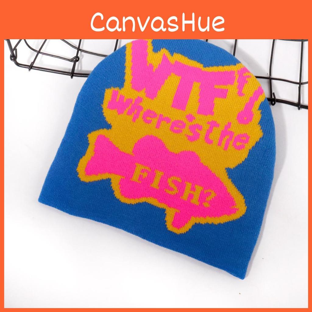 Color Blocked Fashion Letter Pattern Neutral Casual Warm Knitted Hat For Autumn