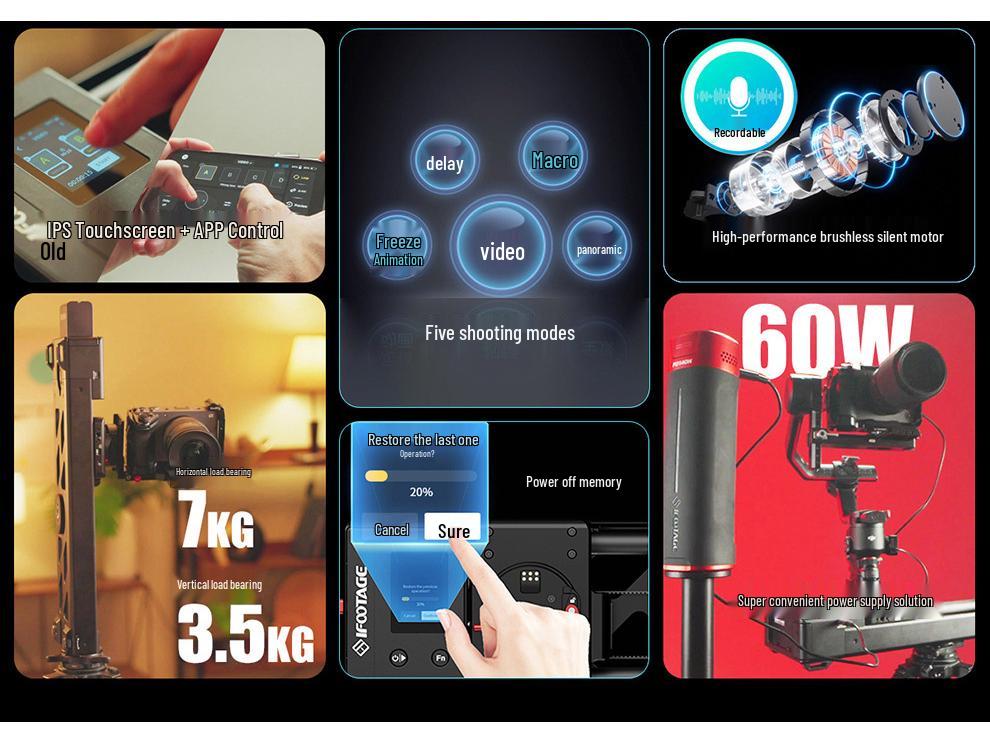 8iFootage Mark Shark Nano Gen 2 Electric Slider with DJI Stabilizer & Face Tracking