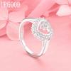 925 Sterling Silver Wedding Jewelry AAA Zircon Heart Fashion Ring