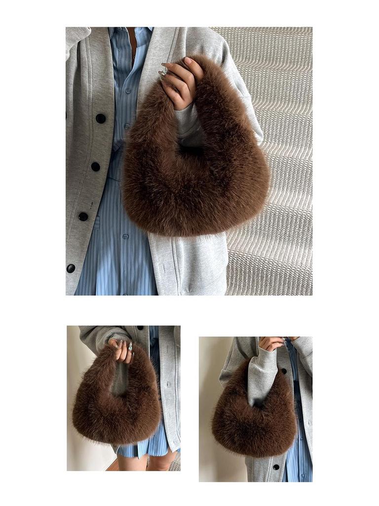 Korean Style Winter Plush High-End Women's Mini Clutch Handbag