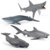 Мини Модель Морского Существа Белая Акула Синий Кит Кит-Пилот Акула Орнамент Нарисованная Вручную Цельная Игрушка