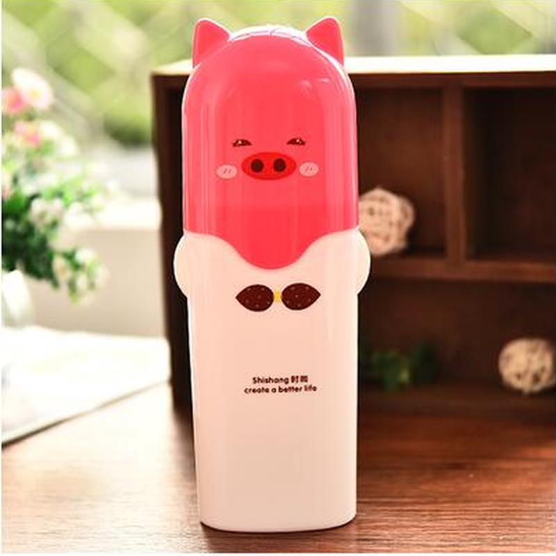 Пластиковый чехол для щётки и зубной пасты с крышкой в виде зверушки