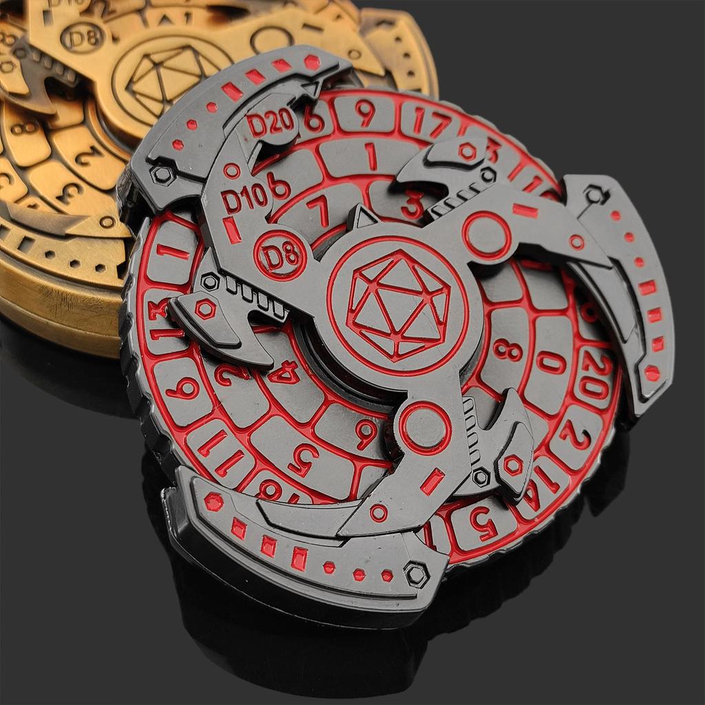 Металлические игральные кости COC Running Dice 7-в-1 Fingertip Gyro Turntable Polyhedron Metal Dice DND Dungeons & Dragons