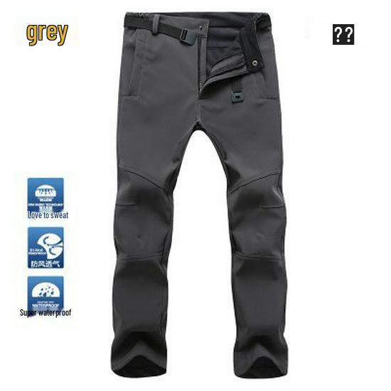 Мужские и женские водонепроницаемые ветрозащитные брюки софтшелл на флисовой подкладке для активного отдыха, лыж и альпинизма.