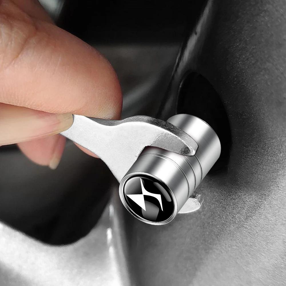 AGY1 4PCS Metal Car Badges Wheel Tire Valve Caps Covers Auto Accessories For Citroen C1 C2 Picasso C4L VTS C-ELYSEE C3-XR C5 C6 DS