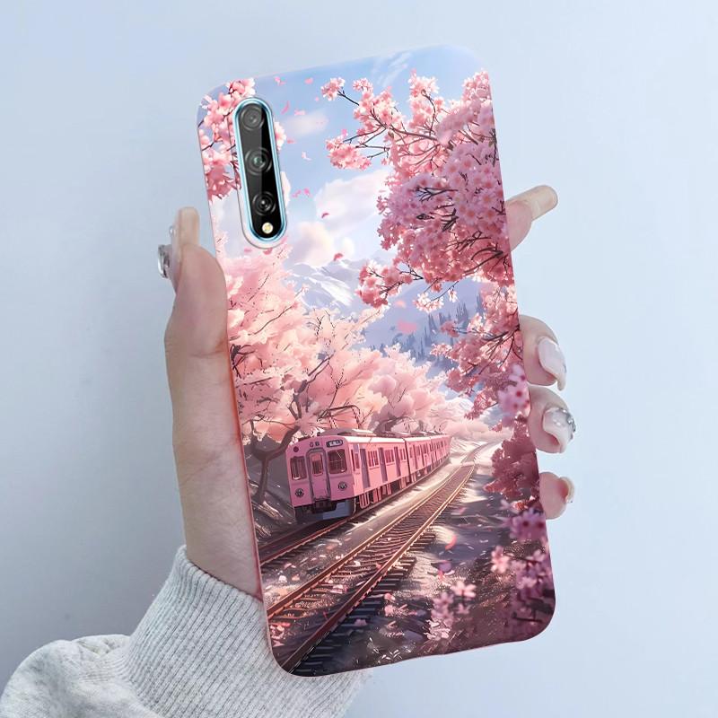 Чехол для телефона Huawei Y8p Дизайн 'Девочка с цветами' Мягкий силикон ТПУ Задняя крышка для Huawei P Smart S Y 8p HuaweiY8p AQM-LX1 Чехлы