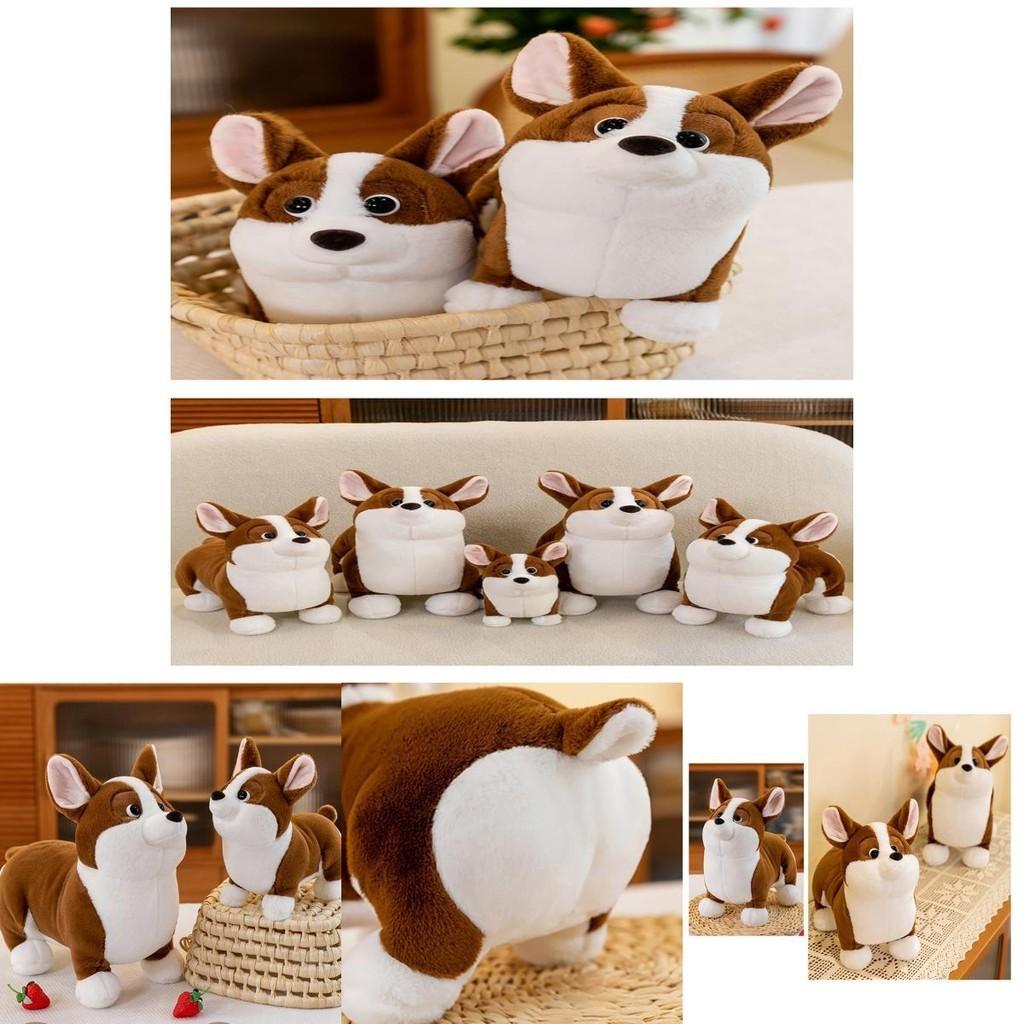 Corgi Stuffed Animal Lovely Plush Toy For Kids Cute Cartoon Teddy Bear Brown 23cm Height