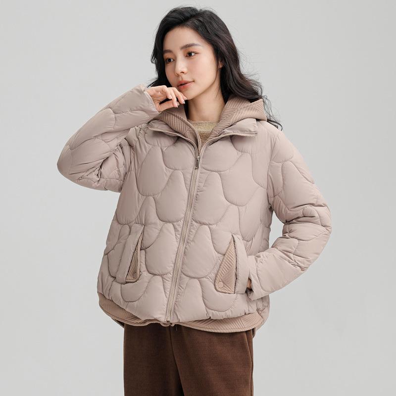 Korean Style Loose Hooded Thick Winter Cotton Padded Coat For Women