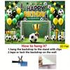 1pc Football Birthday Party Background - Vibrant Green with Black and Yellow Decorations Football Birthday Decorations