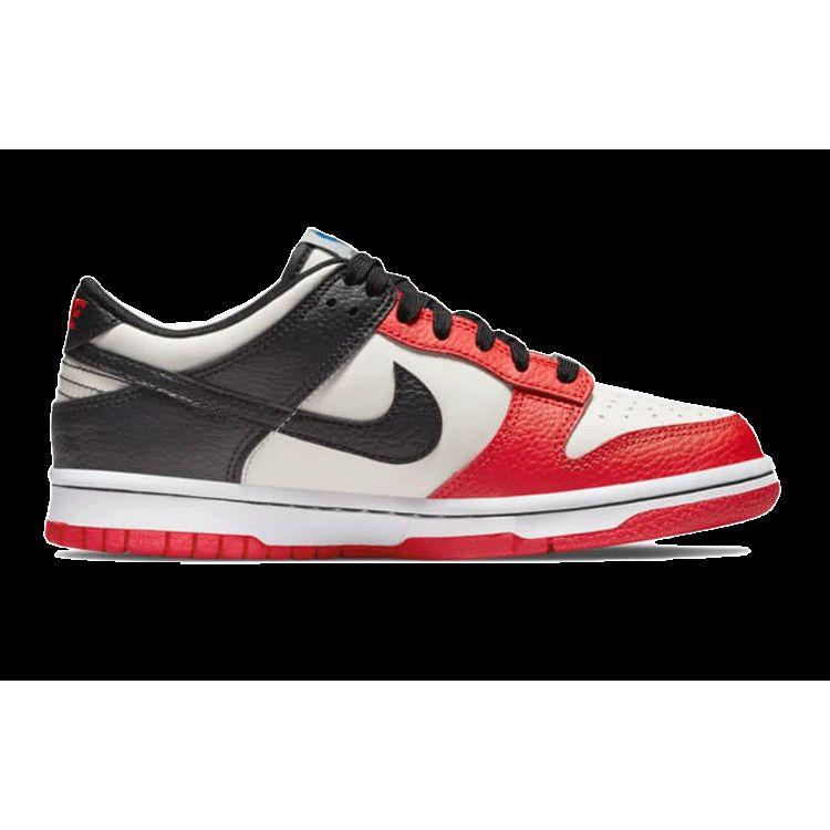 NBA x Nike Dunk Low EMB GS 75-я годовщина - Bulls Детские кроссовки Красный Парусный Черный DO6288-100