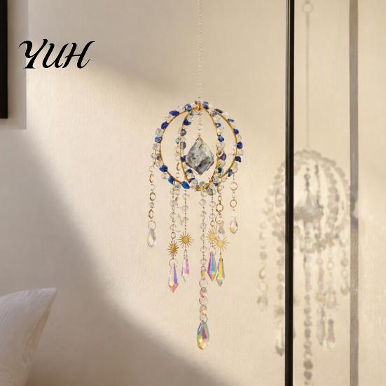 Stylish Home Accents Crystal Suncatcher Hanging, Ball Prism Rainbow Maker Pendant Hanging Ornament for Garden Patio Backyard Car Indoor Outdoor Decor