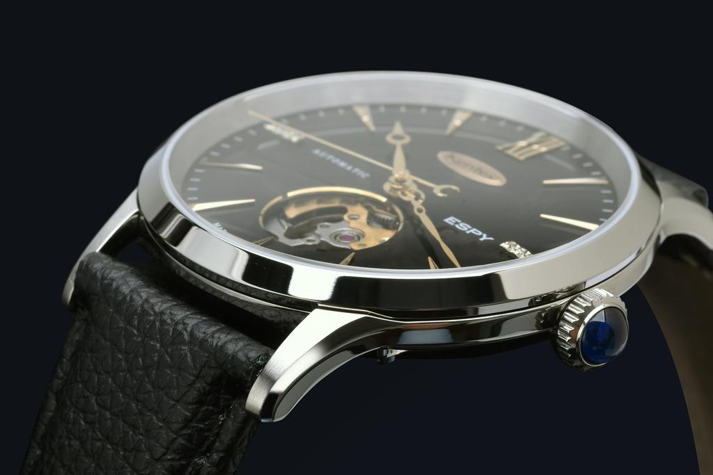 Механические автоматические часы ESPY Dress Open Heart Ограниченная серия из 188 экземпляров Серебро [KENTEX] E660M-01 Мужские