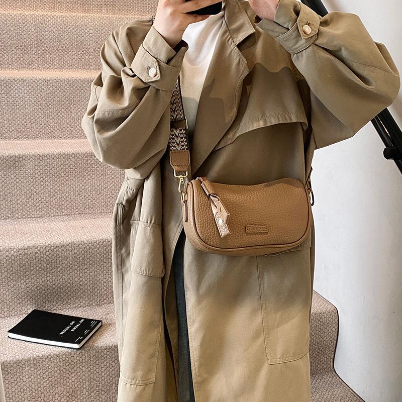 Premium Texture Fashionable Wide Shoulder Strap Casual Women'S Bag Trendy Foreign Style Large Capacity Shoulder Messenger Bag