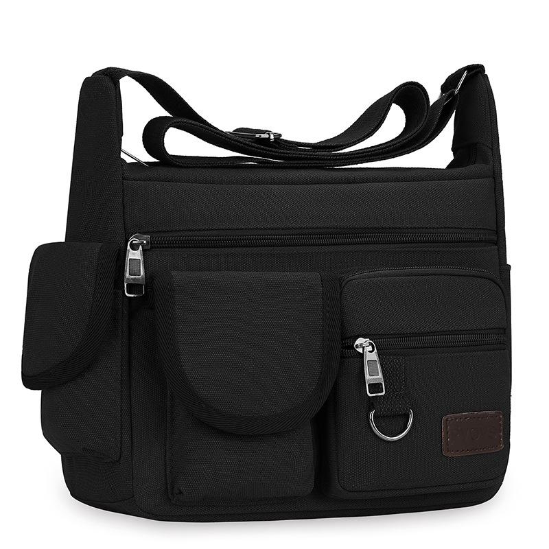 Мужская парусиновая сумка через плечо и на плечо - Повседневная дорожная сумка-мессенджер и рюкзак