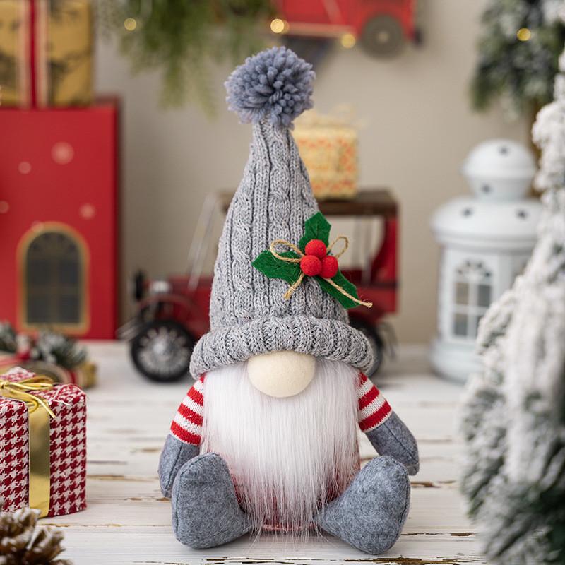Charming American Country Style Sitting Gnome Plush Doll For Festive Home Decor
