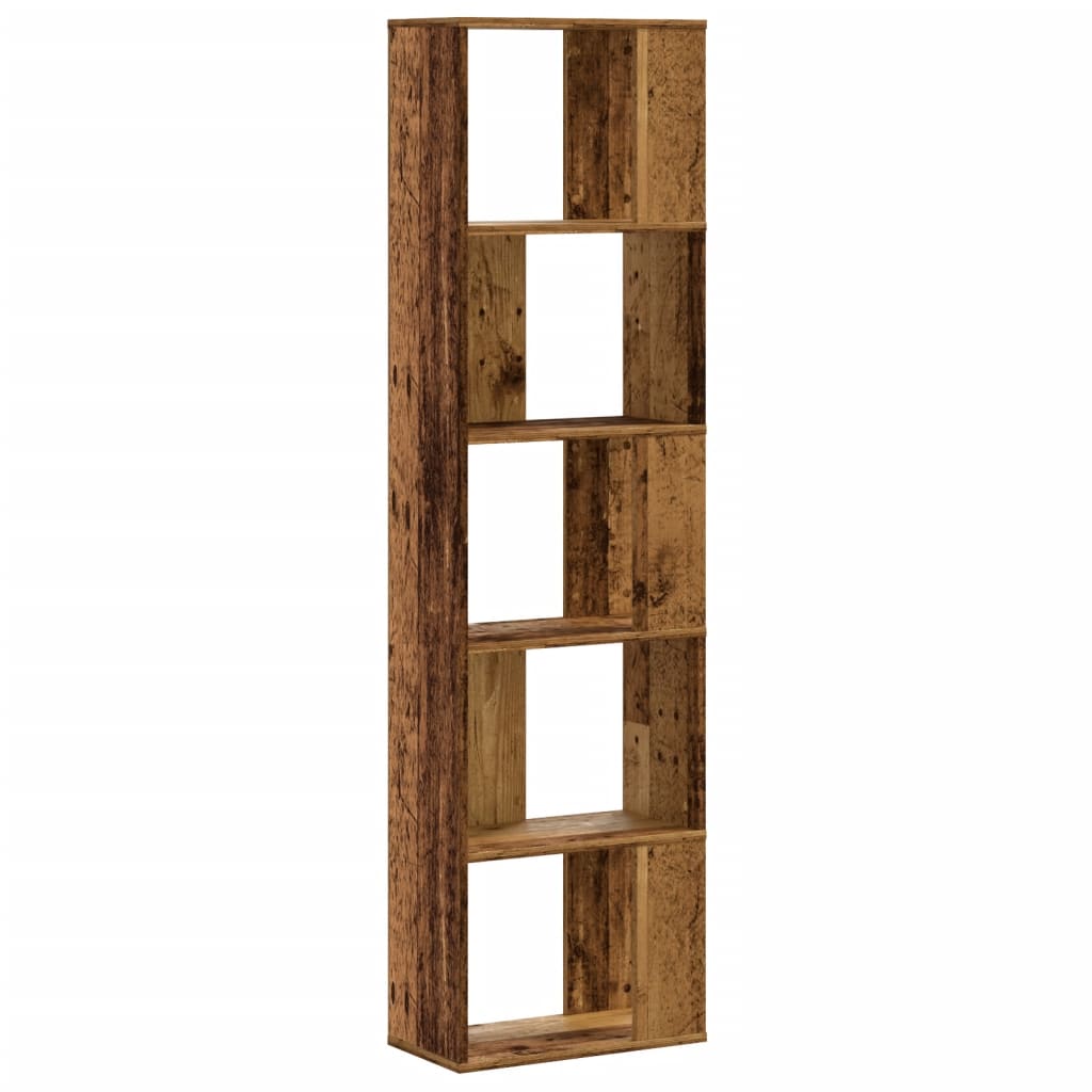 Bookshelf 5 Shelves Rustic Wood Look 45 x 23.5 x 162.5 cm Engineered Wood
