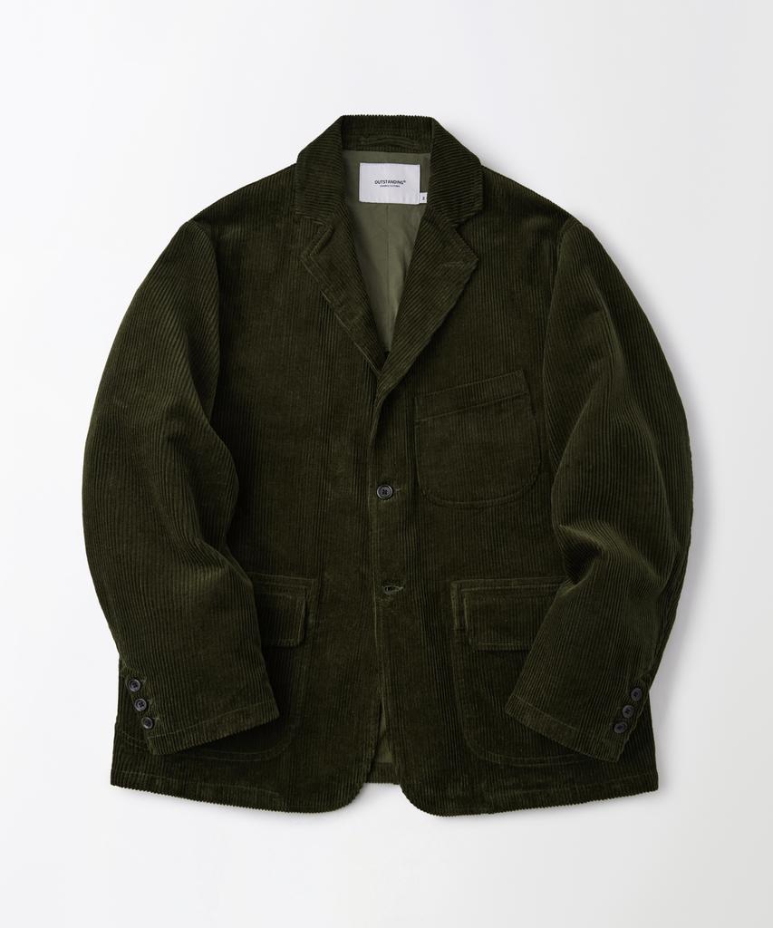 OUTSTANDING High Density Corduroy Classic 3-Button Jacket_D.Olive