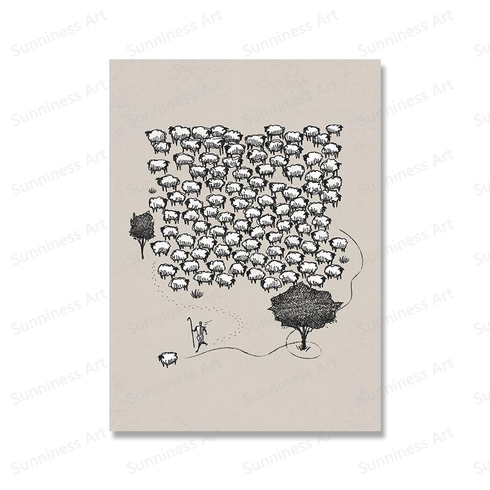 Jesus Art Canvas Print Bible Wall Art Poster Jesus Feed the 5000 Leaves The 99 Painting Pictures for Christian Faith Room Decor