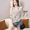 Летняя шифоновая рубашка-комбинация из двух частей, женская рубашка с рукавами «летучая мышь», корейская свободная рубашка с короткими рукавами