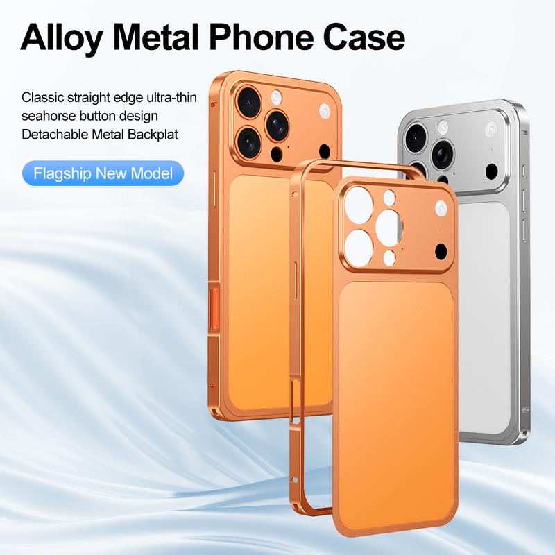 Съемная металлическая задняя панель Мгновенно смените 17 Чехол Для iPhone 16 15 14 13 Pro Max Ощущение голой поверхности Защитная крышка для объектива Матовая Защитный Чехол
