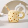 Креативная милая керамическая кружка с крышкой и ложкой, детская чашка для питья воды, парная чашка, чашка для молока и кофе для девочек